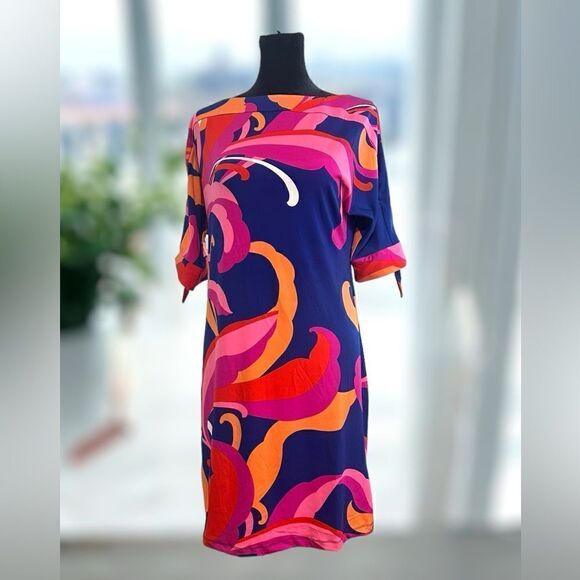 🔥🔥 TRINA TURK Vinet Scrolling Floral Three-quarter Sleeve Dress Size XS - Picture 16 of 16